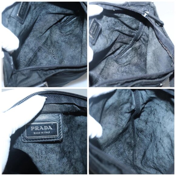 PRADA Shoulder Bag Nylon Black Silver Auth - Picture 15 of 16